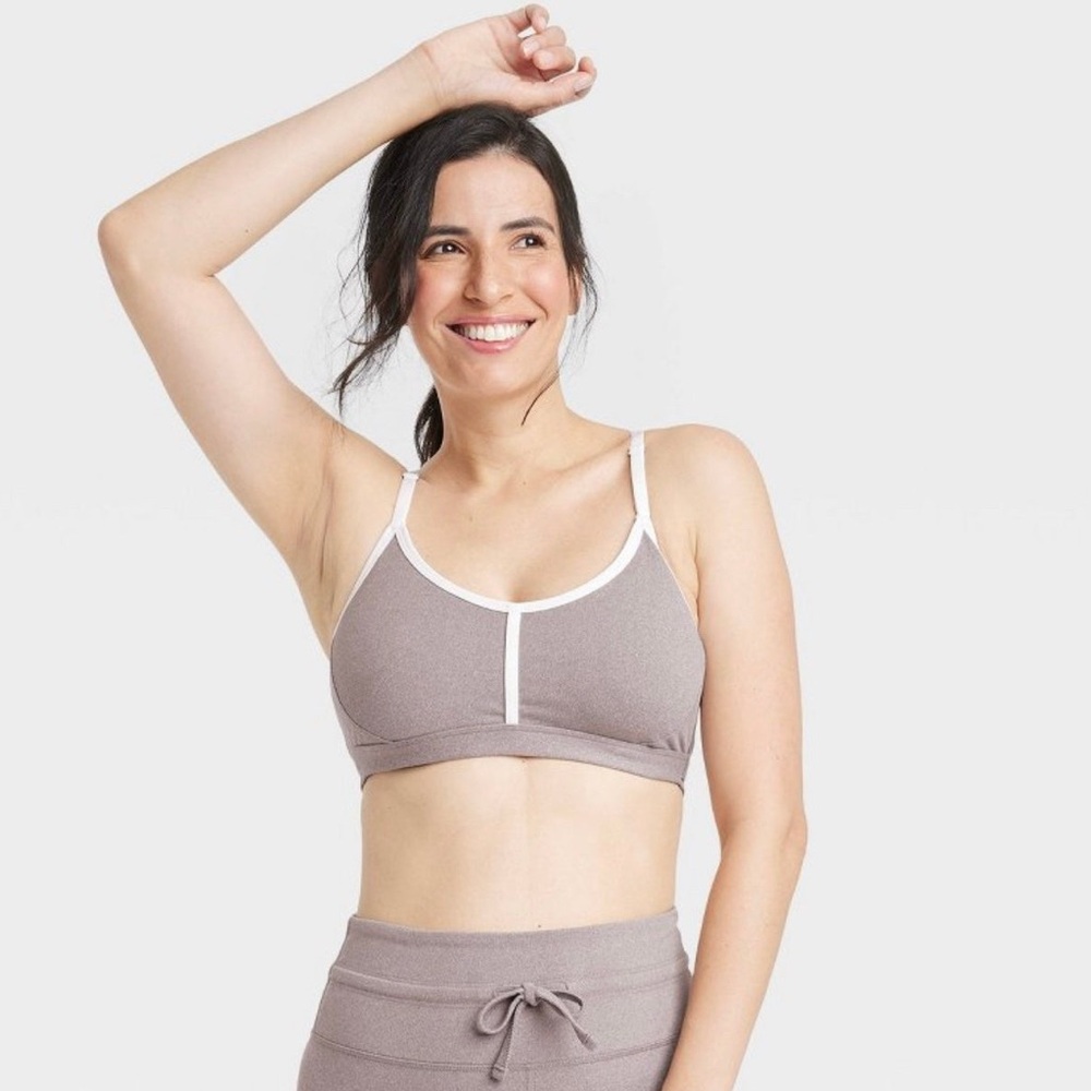 All in Motion Gray Sports Bra with Racerback Design